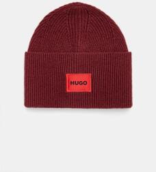 HUGO gyapjú sapka vékony, fekete, gyapjú, 50496011 - burgundia Univerzális méret