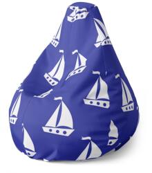 Czech Print s. r. o Pear babzsák fehér hajók - gyerek, kék / fehér