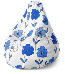 Czech Print s. r. o Pear babzsák kék virágok - gyerek, fehér / kék