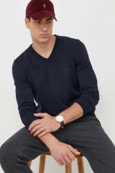 HUGO BOSS gyapjú pulóver könnyű, férfi - sötétkék S