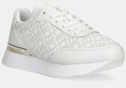 Tommy Hilfiger bőr sportcipő CHIC MONOGRAM RUNNER bézs, FW0FW09051 - bézs Női 39