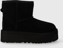 Ugg gyerek hócipő velúrból CLASSIC MINI PLATFORM KIDS fekete, - fekete 31