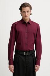 HUGO BOSS ing galléros, fehér, slim - burgundia 41