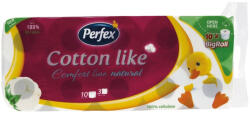  Toalettpapír 3 rétegű kistekercses 100% cellulóz 10 tekercs/csomag Cotton Like Comfort Line Natural Boni Perfex fehér (HT13407)