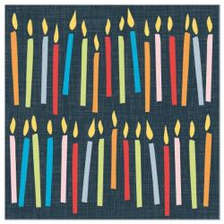  Artebene szalvéta (3-rét. 33x33 cm), gyertyák, sötétkék (5) (133400)