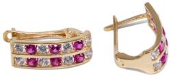Ékszershop Rózsaszín-fehér köves arany fülbevaló (1312605)