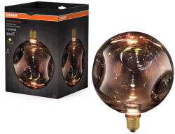 OSRAM LED izzó E27 gömb alakú 3, 5 W 300 lm 2700 K Meleg, dekoratív fekete, nagyméretű ELEKTRÓMÁS ÜVEG Osram (4099854607479)