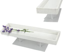  Dekorációs alap fém talpon fehér 35x10cm
