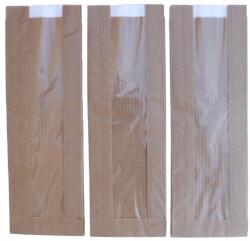 Szidibox Karton Baguette papírzacskó 12x5x34cm ablakos (SZID-02424)