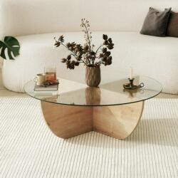 ASIR GROUP Masuta de Sufragerie cu Sticla, Stejar, 90x30x90 cm (552NOS2274) Masa de cafea