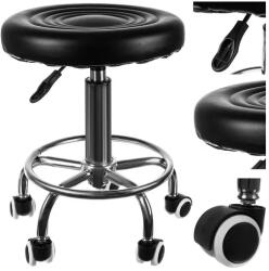 Beautylushh Scaun rotativ pe roți pentru salon - negru (SF23505)