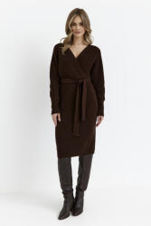 MOE öves V-nyakú kötött ruha m810 | barna
