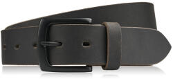 Paolo Peruzzi Férfi fekete vintage bőr öv klasszikus fekete csattal 110 cm | fekete