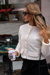 MOE Rövid plüss blézer M807 | ekrü