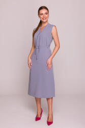 STYLOVE midi ruha megkötőkkel | Szürke - top-brands - 25 968 Ft