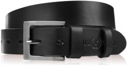 Paolo Peruzzi férfi prémium minőségű bőröv klasszikus csattal, elegáns 130 cm | fekete