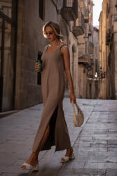 MOE Maxi ruha V kivágással M791 | barna