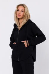 MOE cipzáras kapucnis pulóver M761 | fekete