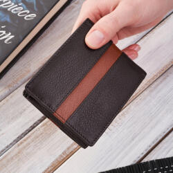 Brødrene Brodrene elegáns férfi bőr pénztárca kicsi klasszikus | barna