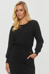 Makadamia Bordás midi ruha M842 | fekete