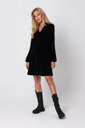 MOE velúr ruha M767 | fekete