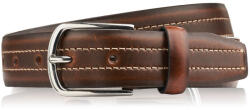 Paolo Peruzzi Férfi bőr öv ezüst csattal 115 cm | barna