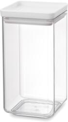 Brabantia tárolóedény 1, 6L, egymásra rakható, légmentes záródás, szögletes, világosszürke, átlátszó műanyag tartály - 122484 (122484)