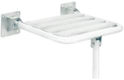 Green Clean Felhajtható zuhanyzó ülőke, támasztólábbal, acél, fehér (GCAM22)