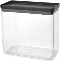 Brabantia tárolóedény 3, 5L, egymásra rakható, légmentes záródás, szögletes, sötétszürke, átlátszó műanyag tartály - 229961 (229961)