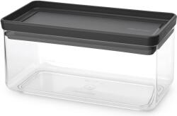 Brabantia tárolóedény 1, 5L, egymásra rakható, légmentes záródás, lapos, szögletes, sötétszürke, átlátszó műanyag tartály - 229923 (229923)