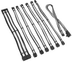 KOLINK Kábel Kolink Core Pro fonott kábelhosszabbító kit 12V-2x6 Type 2 - Jet Black/Brilliant White (COREPRO-EK-12VT2-BWH)