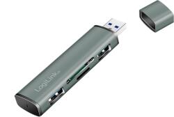 LogiLink UA0394 USB 3.2 Gen2, 2 portos hub kártyaolvasóval, alumínium házzal (UA0394)