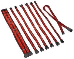 KOLINK Kábel Kolink Core Pro fonott kábelhosszabbító kit 12V-2x6 Type 1 - Jet Black/Racing Red (COREPRO-EK-12VT1-BRD)