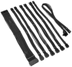KOLINK Kábel Kolink Core Pro fonott kábelhosszabbító kit 12V-2x6 Type 1 - Jet Black (COREPRO-EK-12VT1-BLK)