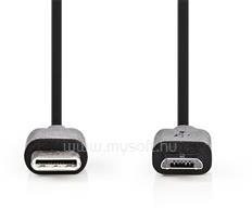 Nedis CCGL60750BK10 USB2.0, USB-C apa - USB Micro-B apa, 60 W, 480 Mbps, hossz 1m (CCGL60750BK10) (CCGL60750BK10)