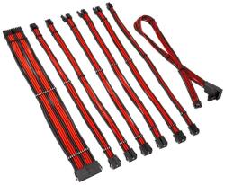 KOLINK Kábel Kolink Core Pro fonott kábelhosszabbító kit 12V-2x6 Type 2 - Jet Black/Racing Red (COREPRO-EK-12VT2-BRD)