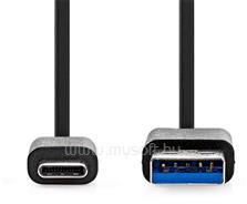 Nedis CCGL61600BK10 USB kábel, USB 3.2 Gen 1, USB-A dugó - USB-C dugó, 15 W | 5 Gbps, 1 m (CCGL61600BK10) (CCGL61600BK10)