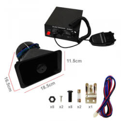 Maxspeed , Sziréna + Mikrofon, 5 szólamú, 12V 220W (56HN705) (56HN705)