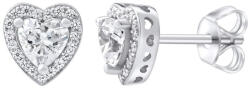 Silvego Ezüst szív fülbevaló Swarovski® Zirconia MWE02140