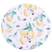  IRIS bádog tálca, kör alakú, citrom mintás 33 x 1, 5 cm (QX_IMPEX_KFT_081134) (QX_IMPEX_KFT_081134)