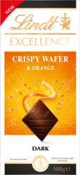 Lindt Excellence étcsokoládé ropogós ostya darabokkal és narancslé-zselé darabokkal 100 g - ecofamily
