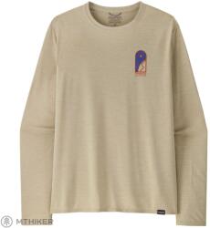 Patagonia L/S Cap Cool Daily Graphic Shirt - Lands póló, Earlylines: Pumice X-Dye (L)