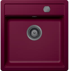 SCHOCK Schock Mono N-100S konyhai mosogatótálca 490 x 510 mm Cristadur Berry, bogyószín és szűrőkosár, távműködtető gomb, túlfolyó takaró Gunmetal (SETMN100SBEPVGUB)
