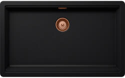 SCHOCK Schock Greenwich N-100XL konyhai mosogatótálca 750 x 456 mm Cristadur Puro, intenzív fekete és szűrőkosár, túlfolyó takaró Réz (SETGN100XLPUPVCOB)