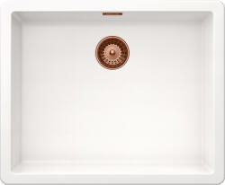 SCHOCK Schock Greenwich N-100L konyhai mosogatótálca 556 x 456 mm Cristadur Polaris, hófehér és szűrőkosár, túlfolyó takaró Réz (SETGN100LPOPVCOB)