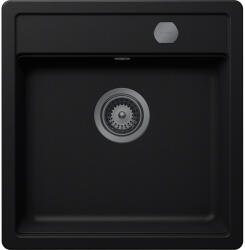 SCHOCK Schock Mono N-100S konyhai mosogatótálca 490 x 510 mm Cristadur Puro, intenzív fekete és szűrőkosár, távműködtető gomb, túlfolyó takaró Gunmetal (SETMN100SPUPVGUB)