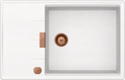 SCHOCK Schock Tia D-100LS konyhai mosogatótálca 780 x 500 mm Cristadur Polaris, hófehér és szűrőkosár, távműködtető gomb, túlfolyó takaró Réz (SETTD100LSPOPVCOB)