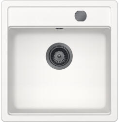 SCHOCK Schock Mono N-100S konyhai mosogatótálca 490 x 510 mm Cristadur Polaris, hófehér és szűrőkosár, távműködtető gomb, túlfolyó takaró Gunmetal (SETMN100SPOPVGUB)