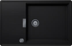SCHOCK Schock Tia D-100LS konyhai mosogatótálca 780 x 500 mm Cristadur Puro, intenzív fekete és szűrőkosár, távműködtető gomb, túlfolyó takaró Gunmetal (SETTD100LSPUPVGUB)