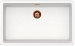 SCHOCK Schock Greenwich N-100XL konyhai mosogatótálca 750 x 456 mm Cristadur Polaris, hófehér és szűrőkosár, túlfolyó takaró Réz (SETGN100XLPOPVCOB)